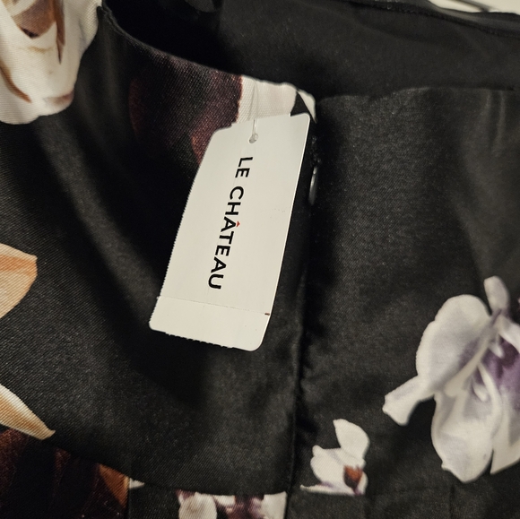 Floral Print Strapless Dress black/Toffee - Picture 6 of 7